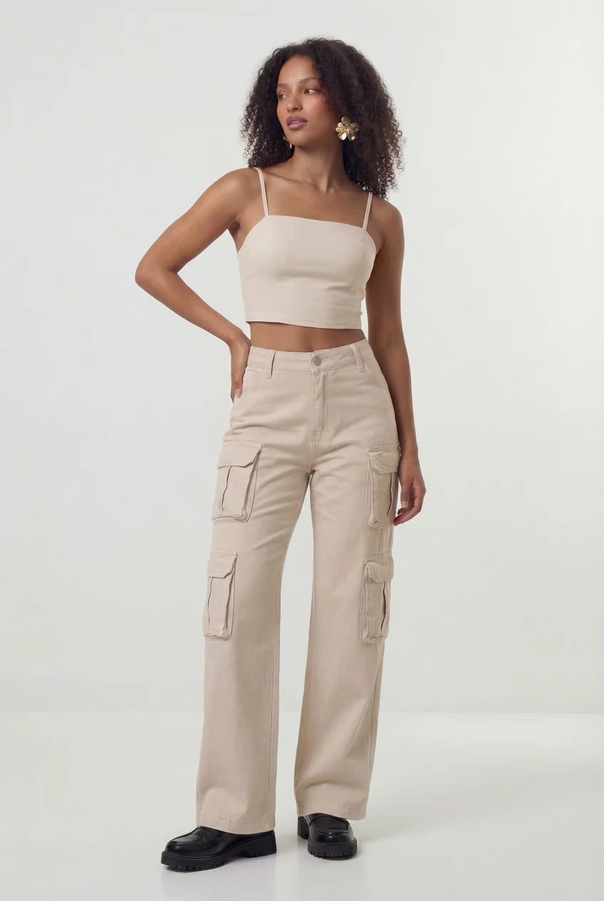 Calça Cargo Chloe Bege