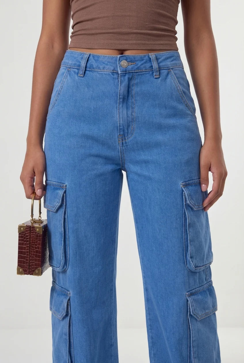 Calça Cargo Eliana Azul