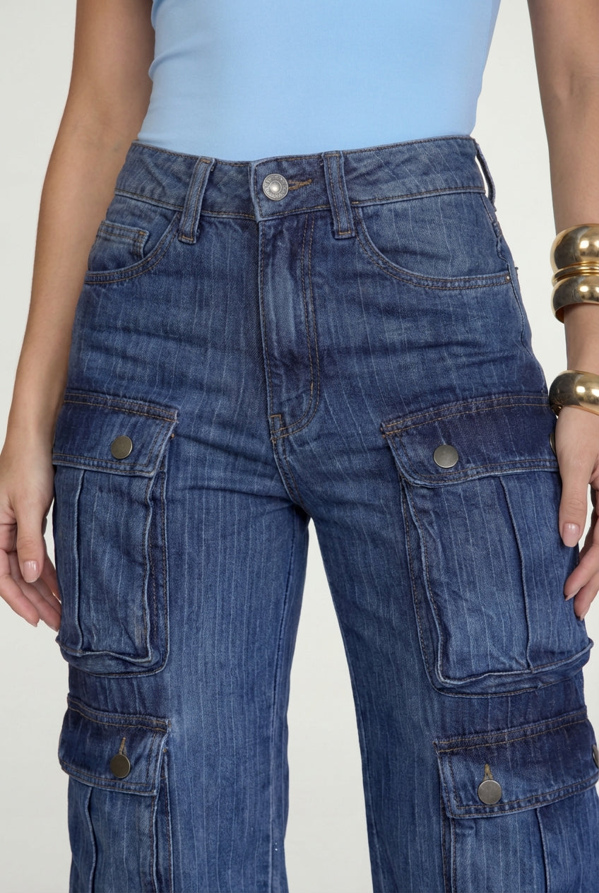 Calça Cargo Paloma Azul