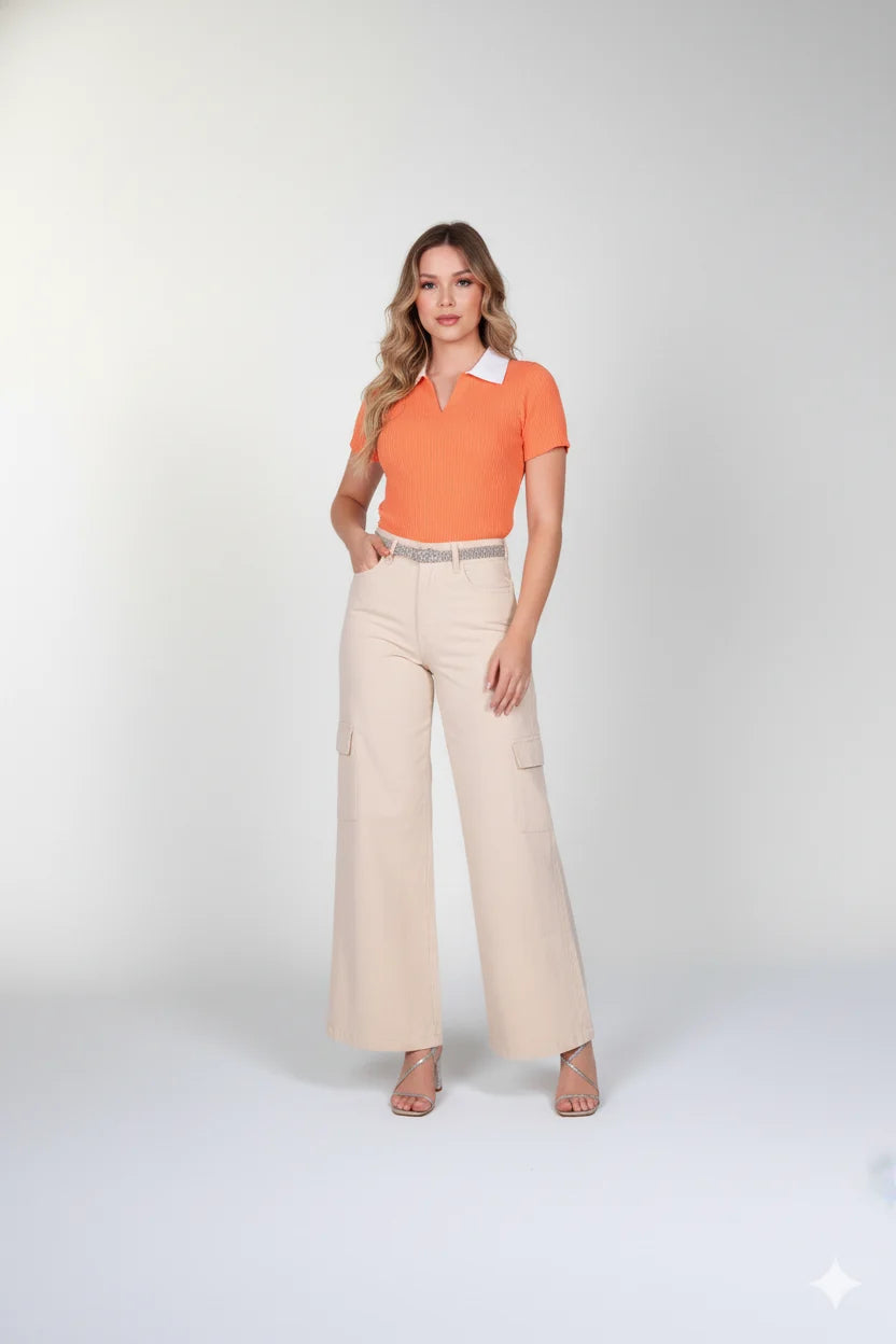 Calça Pantalona Daphine - Bege