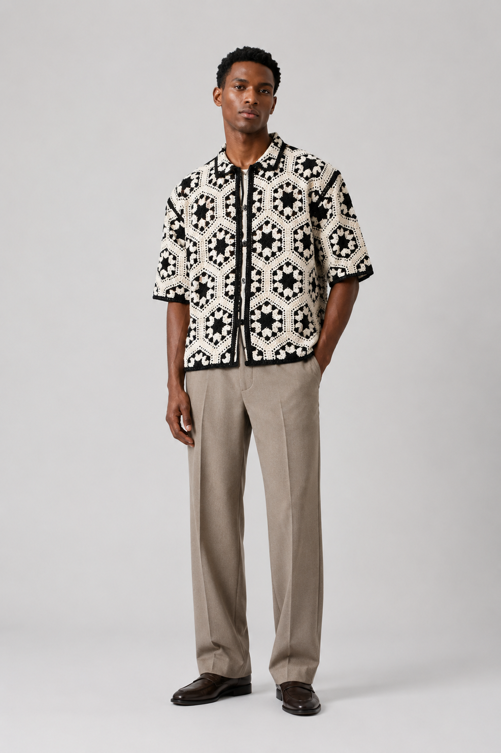 Camisa Resort Off White Texturizada