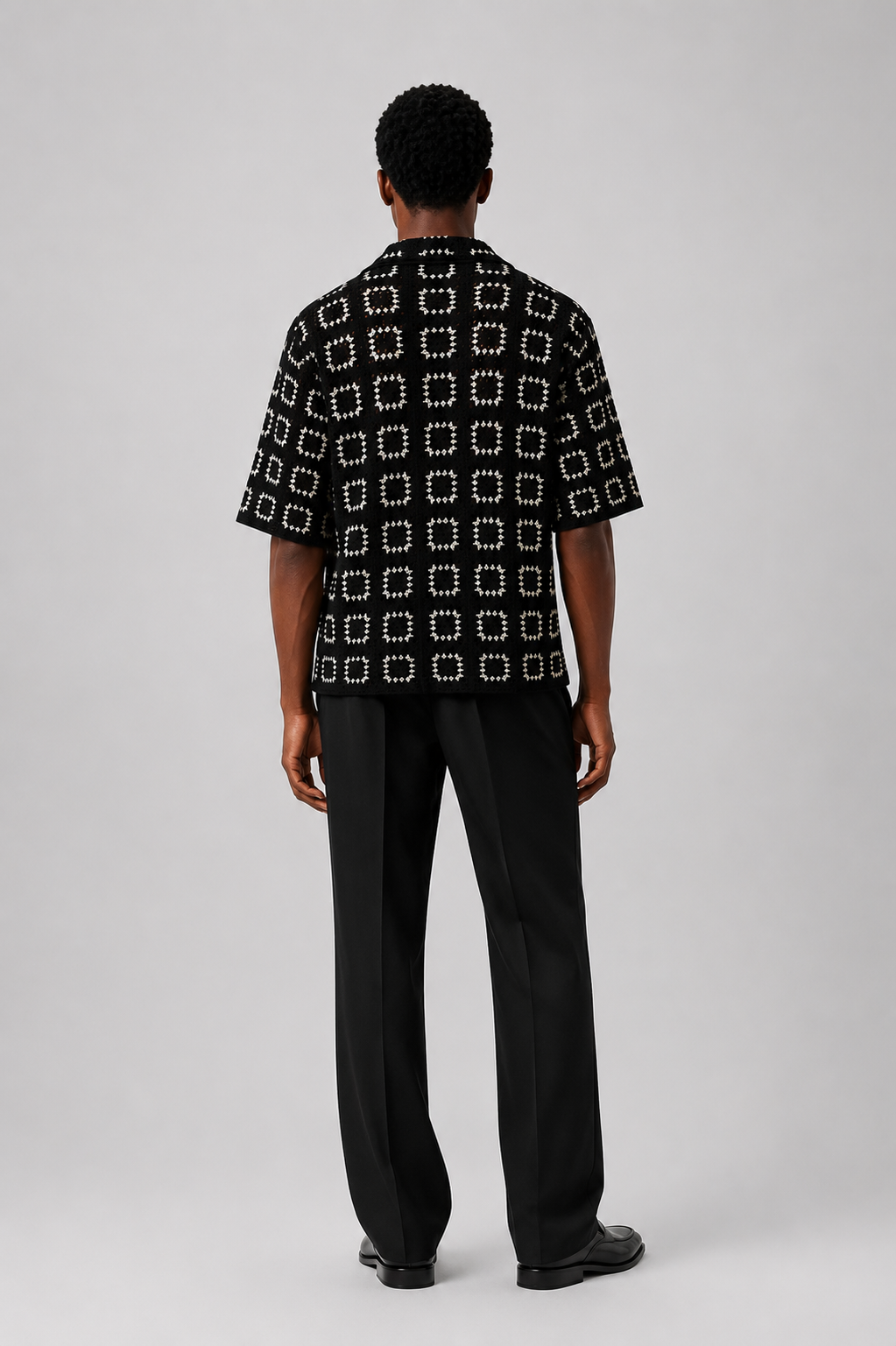 Camisa Crochê Resort Vinho e Off White