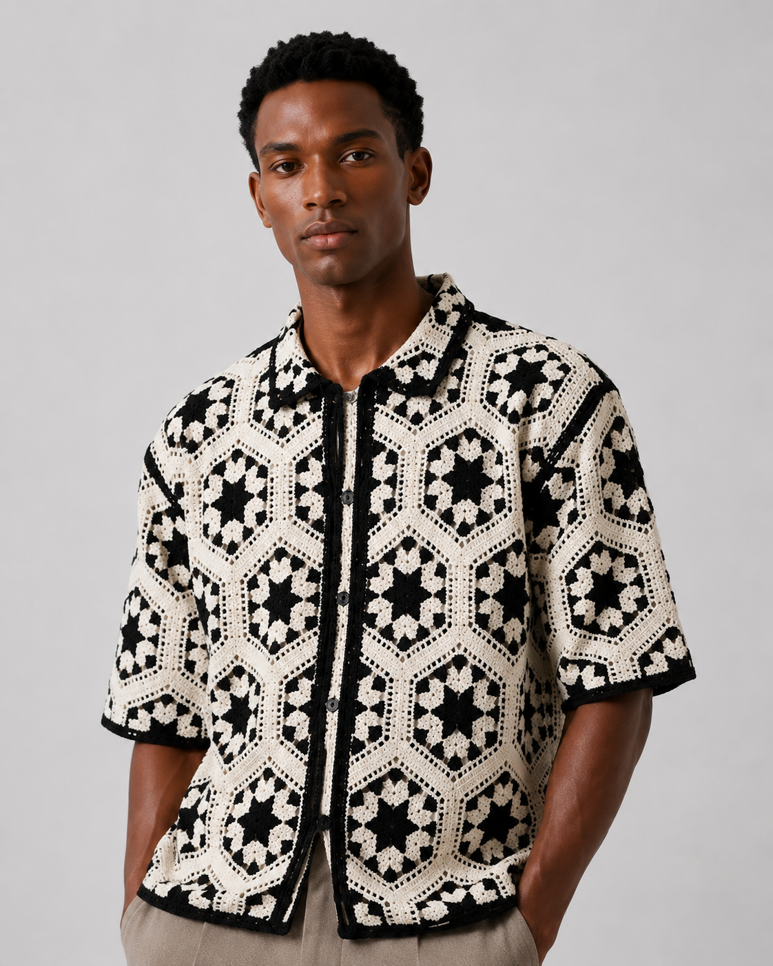 Camisa Resort Off White Texturizada