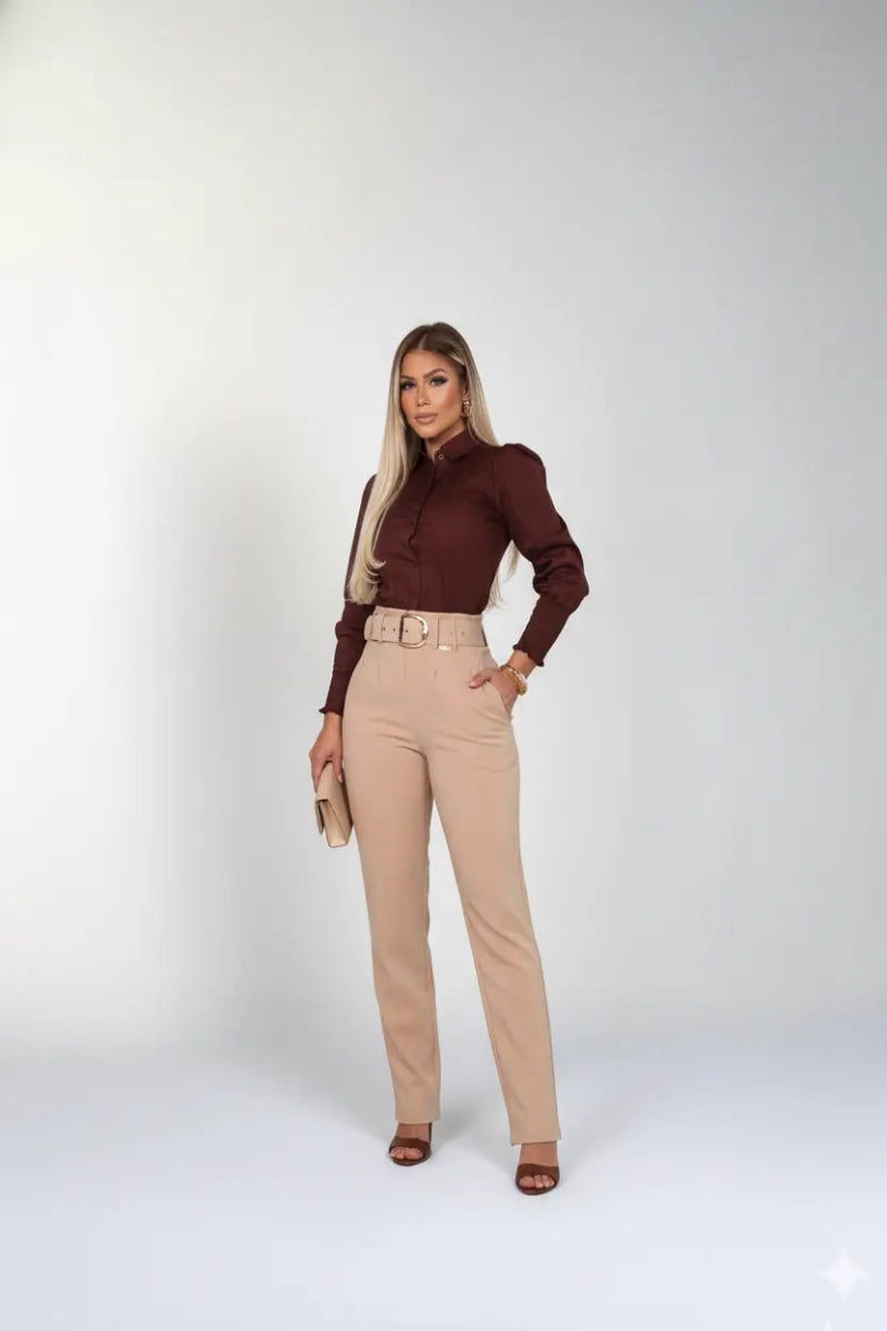 Calça Alfaiataria Scarllet - Bege