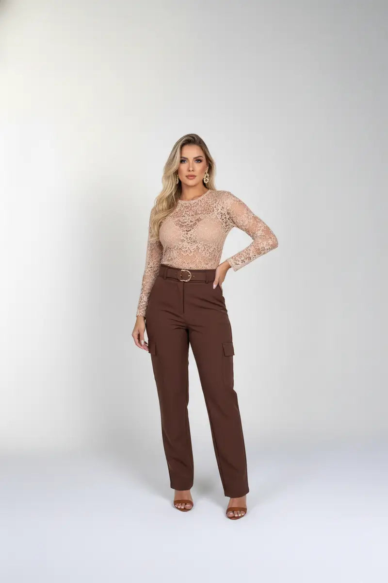 Calça Alfaiataria Scarllet - Marrom