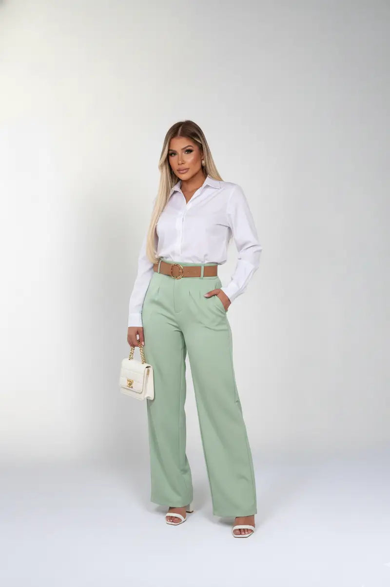 Calça Alfaiataria Scarllet - Verde Pistache