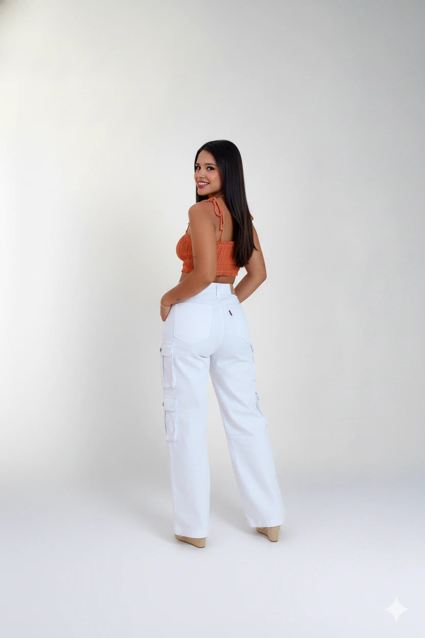 Calça Cargo Katarina - Branco