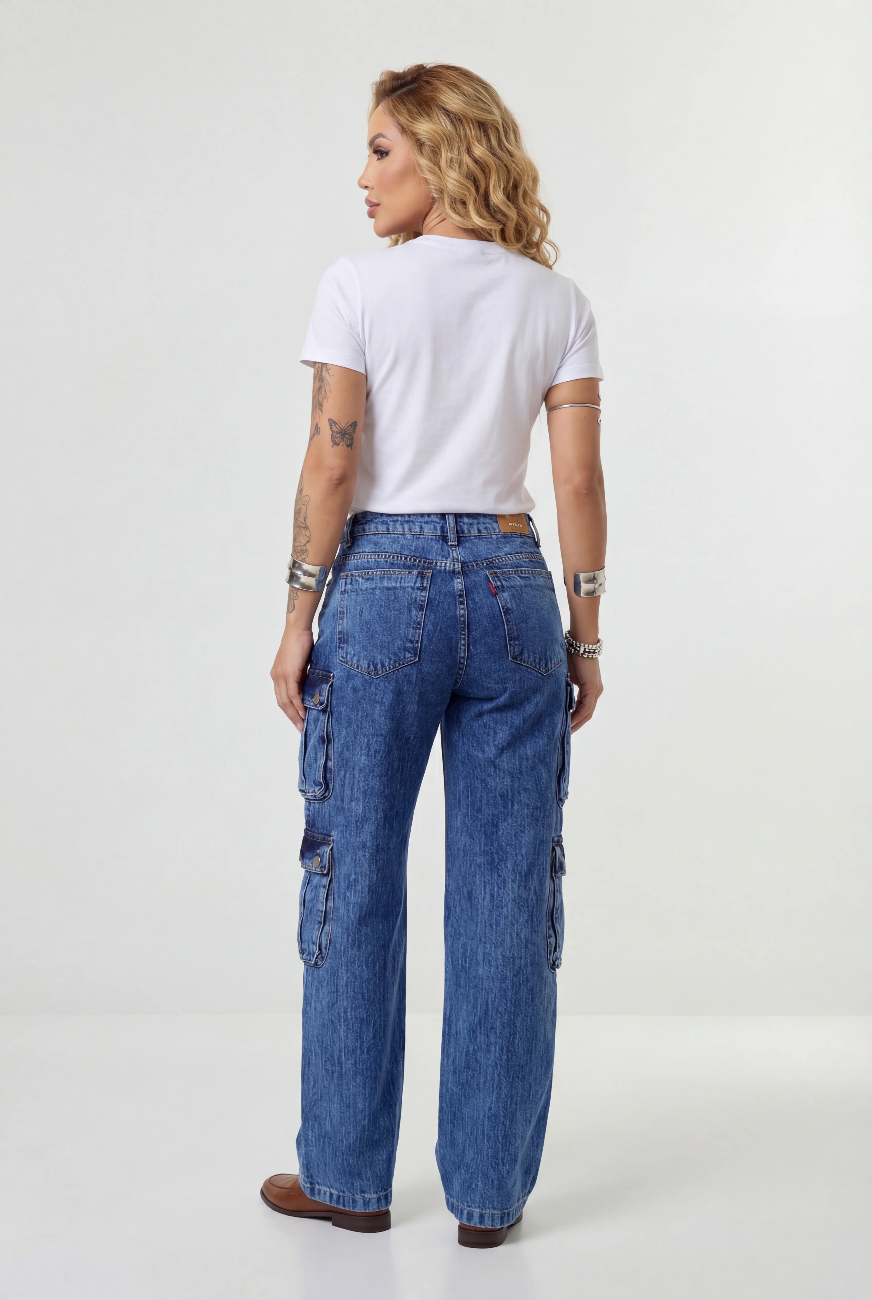 Calça Cargo Marcelle Azul