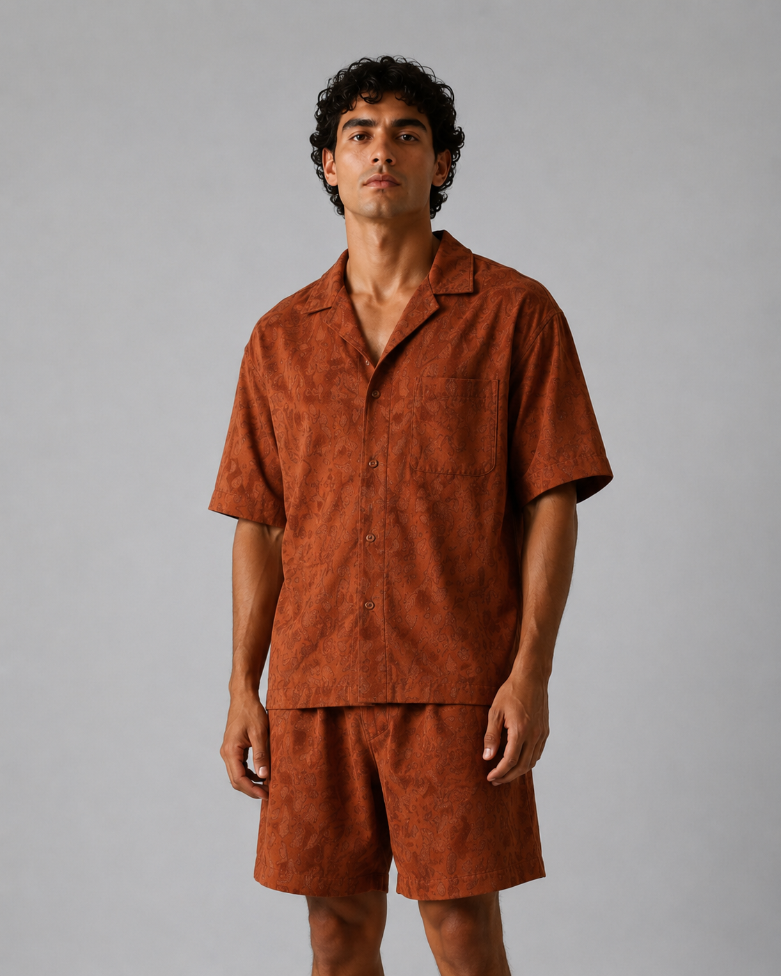 Camisa Resort Texturizada Terracota