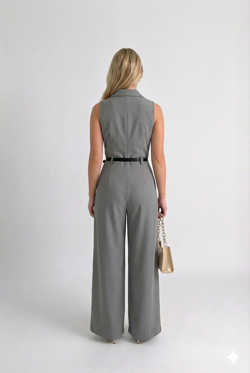 Macacão Alfaiataria Debora - Cinza