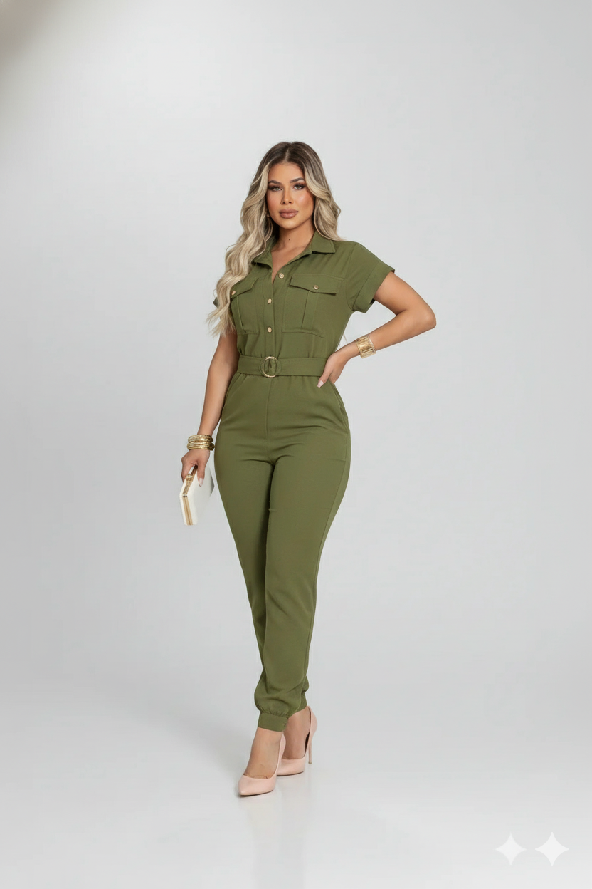 Macacão Alfaiataria Sarah - Oliva