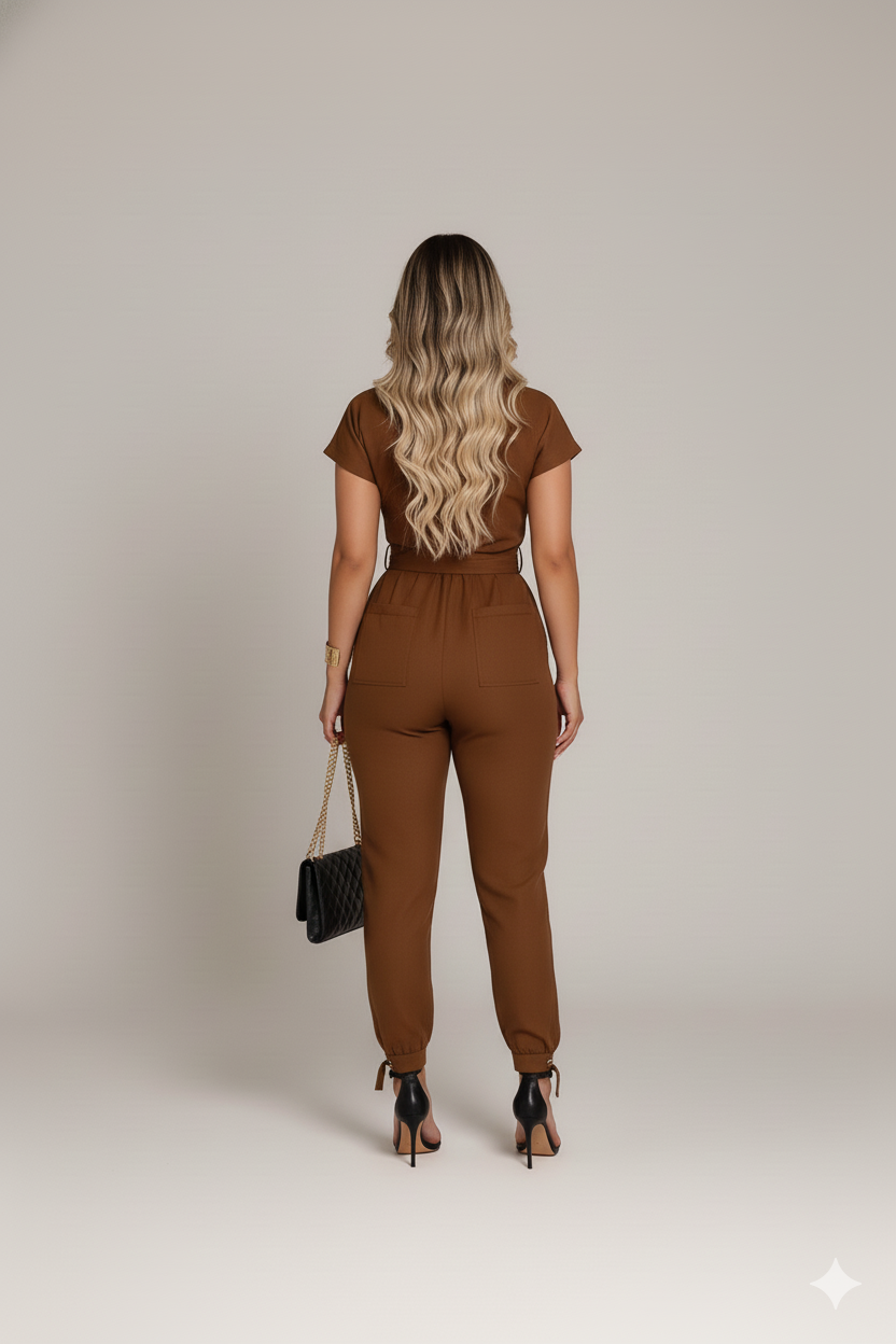 Macacão Alfaiataria Sarah - Marrom