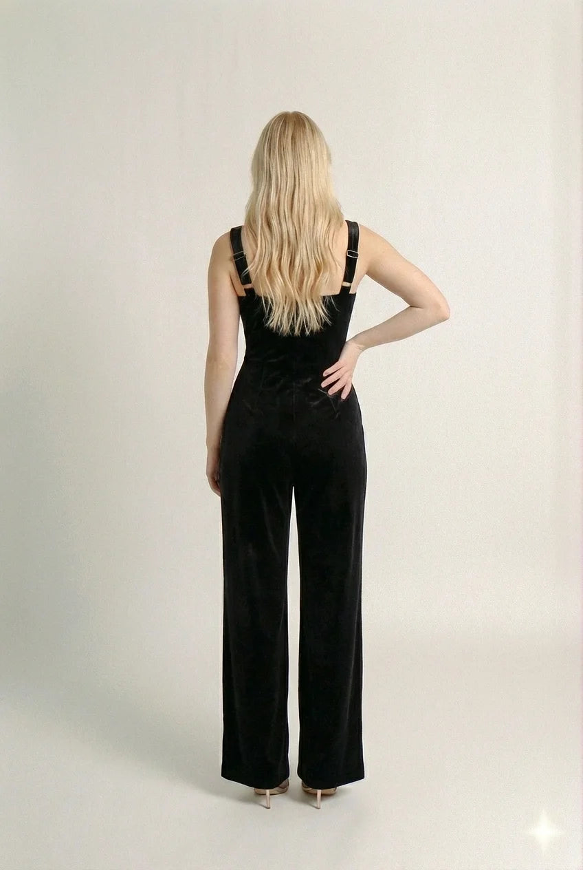 Macacão Luxe Chain Samira - Preto