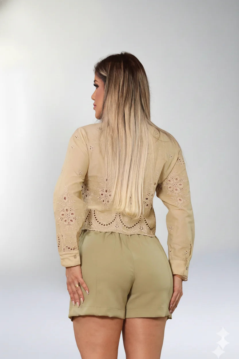 Short Alfaiataria Cintura Alta Kelly - Oliva